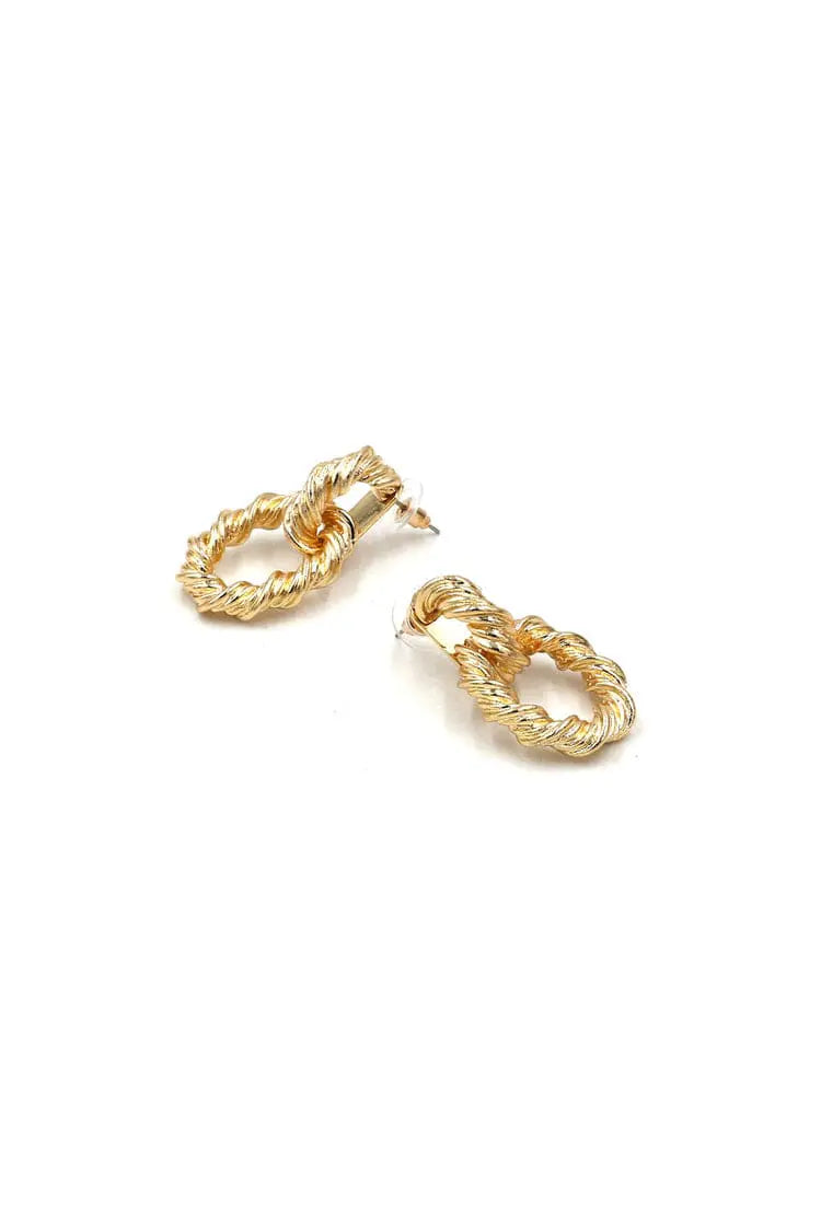 Iris Spiral Golden Earrings-CATCHALL
