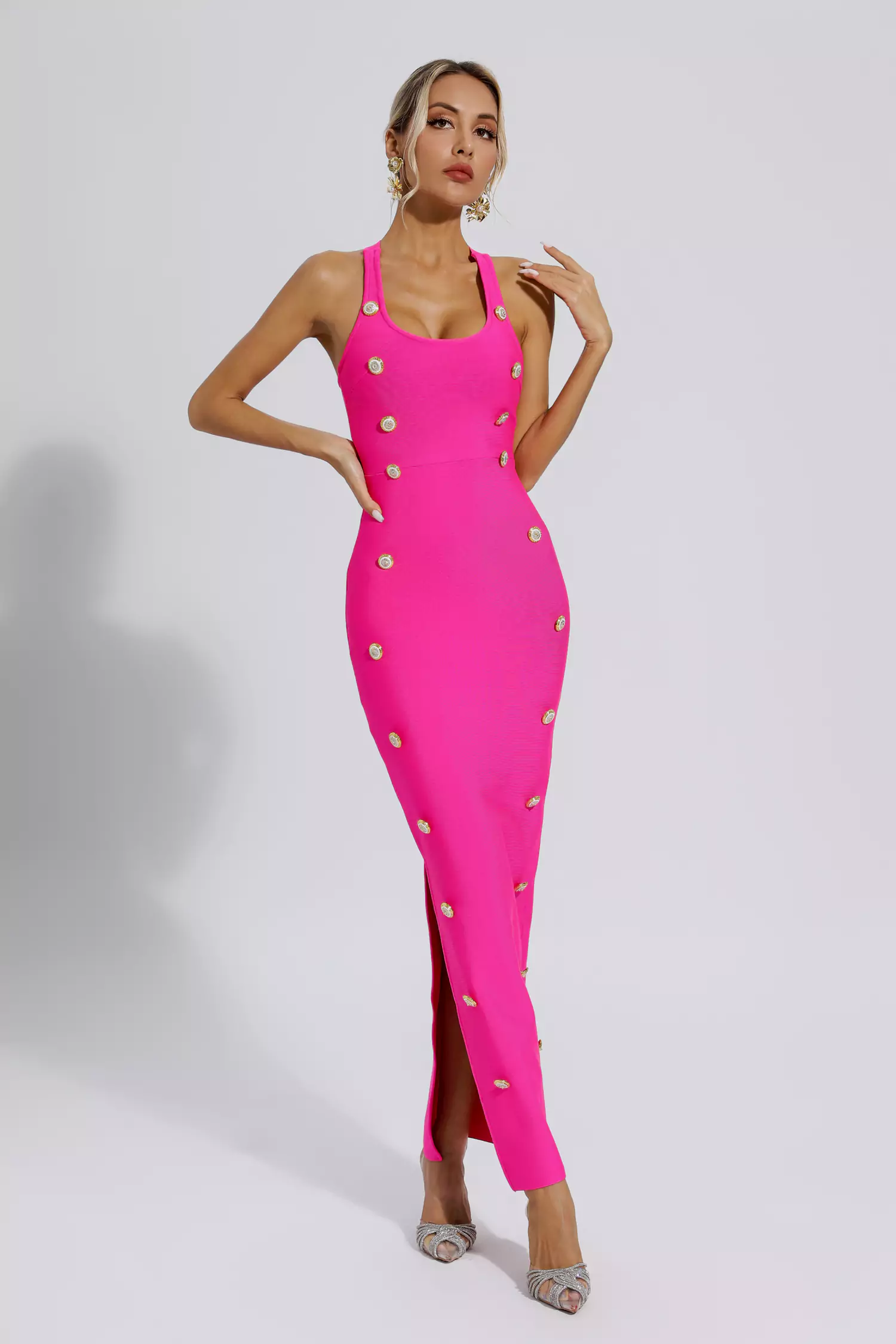 Imani Rose Red Bandage Maxi Dress-CATCHALL