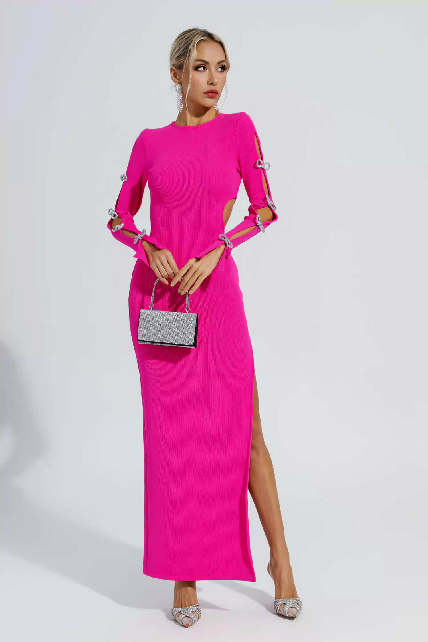 Jenna Rose Red Cutout Bandage Dress-CATCHALL